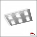 Plafonnier BASIC, Aluminium Mat, 6 LEDS Intégrées