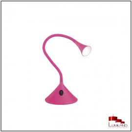 Lampe de bureau VIPER PVC et silicone rose L.E.D Intégrée