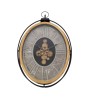 Horloge WOODSTOCK ovale bois métal noir effet marbre