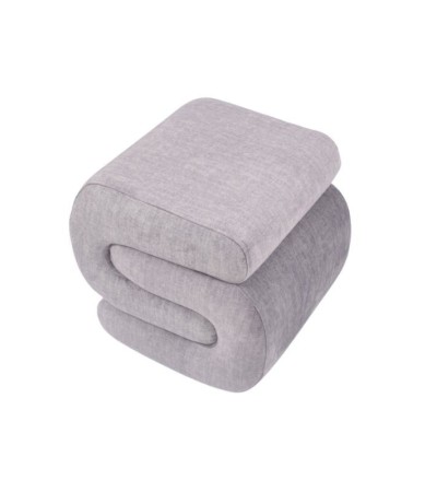 Pouf ABONDANCE gris en polyester 51x47x46 cm