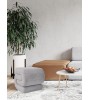 Pouf ABONDANCE gris en polyester 51x47x46 cm