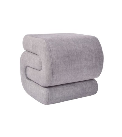 Pouf ABONDANCE gris en polyester 51x47x46 cm