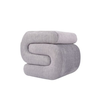 Pouf ABONDANCE gris en polyester 51x47x46 cm