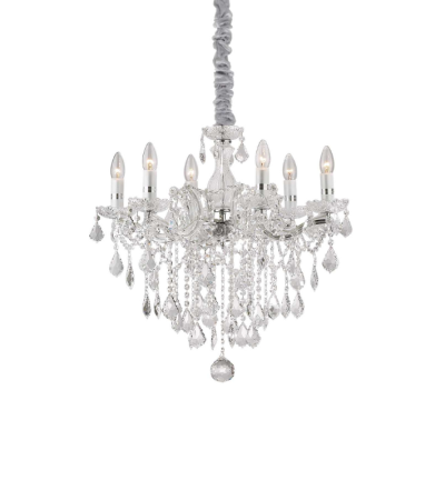 Lustre FLORIAN à pampilles chrome ou doré | Lumiland