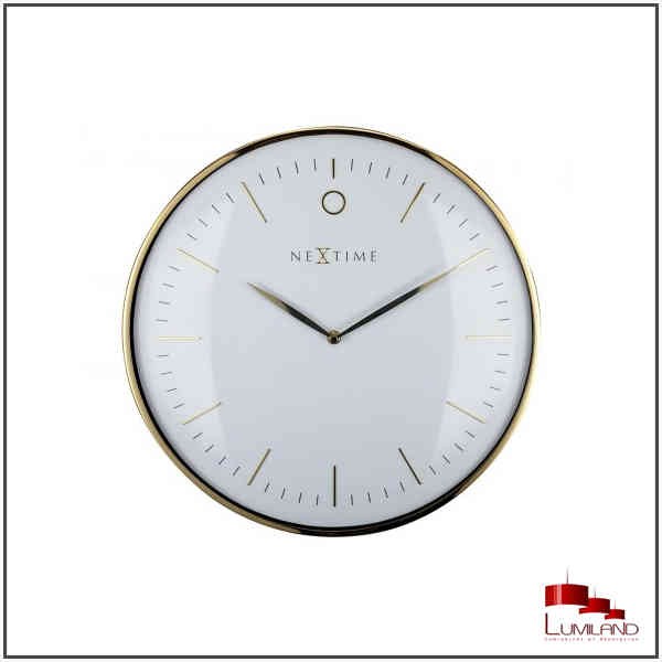 Horloge GLAMOUR, Blanche et Or, D40cm