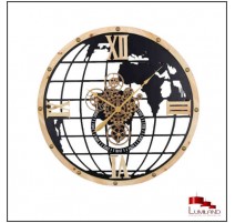 Horloge MAPPEMONDE, Noir et Or, D70