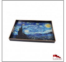 Plateau LA NUIT ETOILEE, Bleu et Noir, 40 x 26 cm
