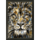 Tableau LION FLOWER, Noir, 80 x 120cm