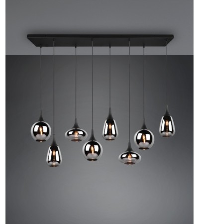 Suspension LUMINA en verre fumé 3, 6 ou 8 lumières | Lumiland