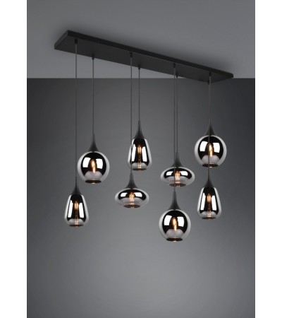 Suspension LUMINA en verre fumé 3, 6 ou 8 lumières | Lumiland