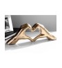 Objet décoratif MAINS COEUR : Une sculpture en céramique dorée