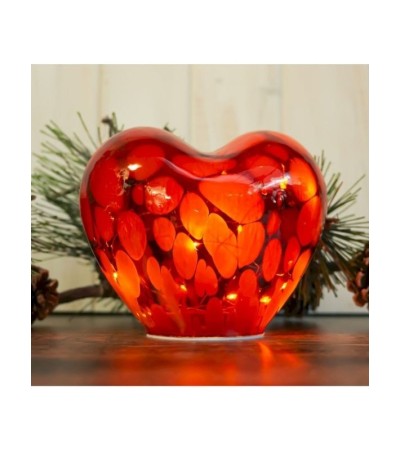 Cœur SIMONA : Décoration lumineuse en verre / Idée cadeau