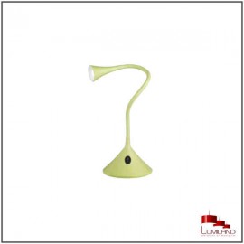 Lampe de bureau flexible VIPER finition PVC et silicone vert pomme L.E.D intégrée