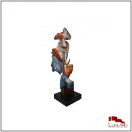 Sculpture Homme Silencieux, Métal  Multicolore.