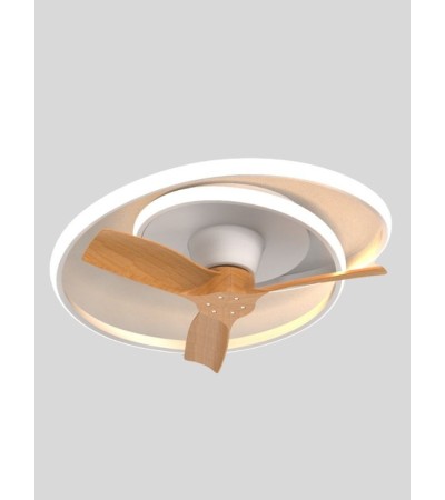 Ventilateur de plafond OCEAN blanc et bois – LED & moteur silencieux