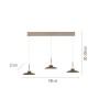 Suspension LED PURE Moon 3 lumières – Design bronze élégant