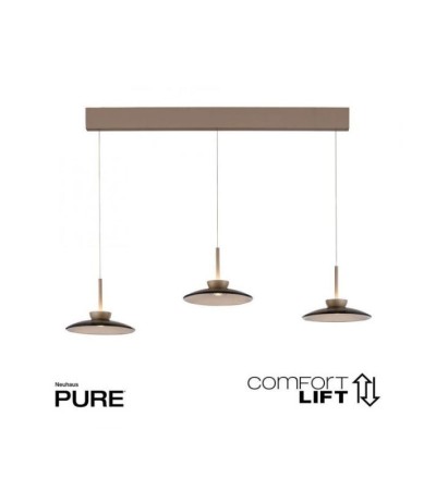 Suspension LED PURE Moon 3 lumières – Design bronze élégant