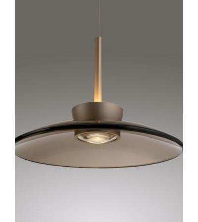 Suspension LED PURE Moon – Design bronze et verre fumé