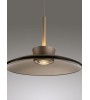 Suspension LED PURE Moon – Design bronze et verre fumé