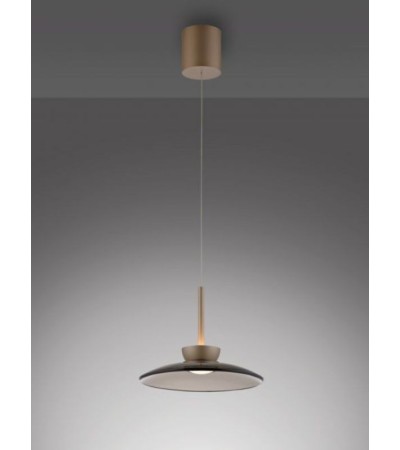 Suspension LED motorisée PURE E-Moon – bronze & verre ambré