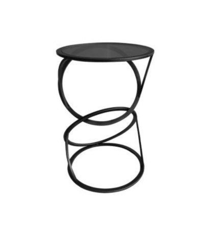 Sellette ANNEAUX noire – Meuble d’appoint design en métal