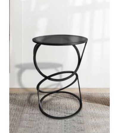 Sellette ANNEAUX noire – Meuble d’appoint design en métal