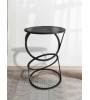 Sellette ANNEAUX noire – Meuble d’appoint design en métal