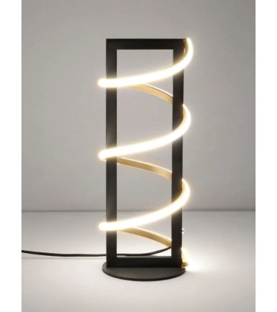 Lampe design GWEN LED – Noir & or – Spirale dimmable