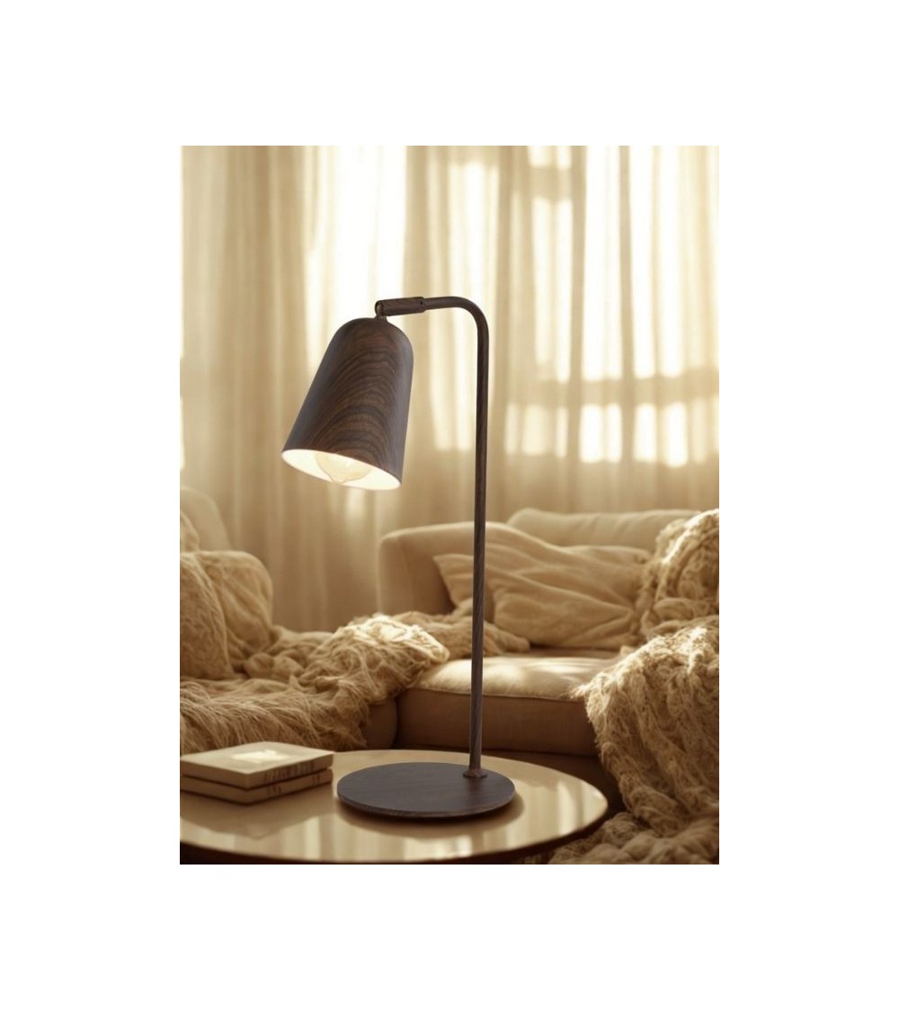 Lampe SALOMO sable ou marron foncé – H47 cm – Style bois Lampe SALOMO sable ou marron foncé – H47 cm – Style bois