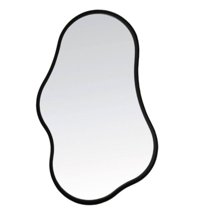 Miroir organique noir mat LEVU 39x59 cm – Design moderne | Lumiland