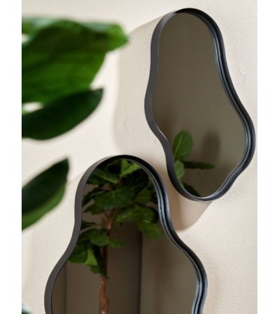 Miroir organique noir mat LEVU 39x59 cm – Design moderne | Lumiland