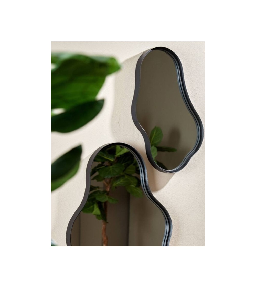 Miroir organique noir mat LEVU 39x59 cm – Design moderne | Lumiland Miroir organique noir mat LEVU 39x59 cm – Design moderne | Lumiland