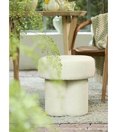 Pouf CURTEA vert clair – Forme fleur – Ø42x43 cm