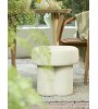 Pouf CURTEA vert clair – Forme fleur – Ø42x43 cm