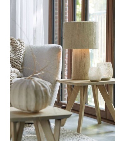Lampe à poser PINITO en jute crème – Ø35xH51 cm