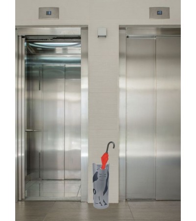 Porte-parapluie CHAT HOME argenté – Métal silhouette chat