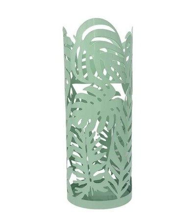 Porte parapluie TROPICAL vert – Motifs feuilles en métal