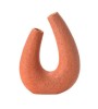 Vase NOMADE orange texturé – Vase design forme U bohème chic