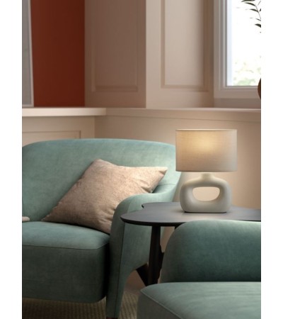 Lampe PUBOL – Lampe de table design monochrome en céramique vert, bleu