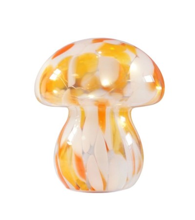 Champignon lumineux SIMONA en verre – Lampe déco à piles rétro