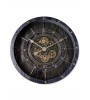Horloge murale à engrenages 80 cm – Design industriel sous verre