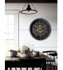 Horloge murale à engrenages 80 cm – Design industriel sous verre