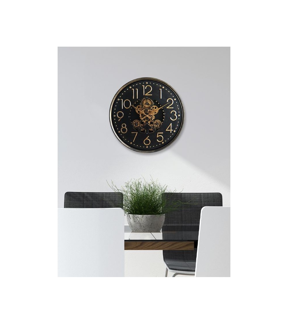 Horloge murale engrenages 60 cm – Design industriel avec verre Horloge murale engrenages 60 cm – Design industriel avec verre