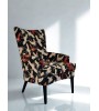 Fauteuil Silver GRANDBIRD tissu oiseaux – Style japonais 98 cm