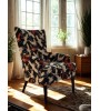 Fauteuil Silver GRANDBIRD tissu oiseaux – Style japonais 98 cm