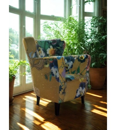 Fauteuil MASCARA OR – Design floral doré | Confort & originalité