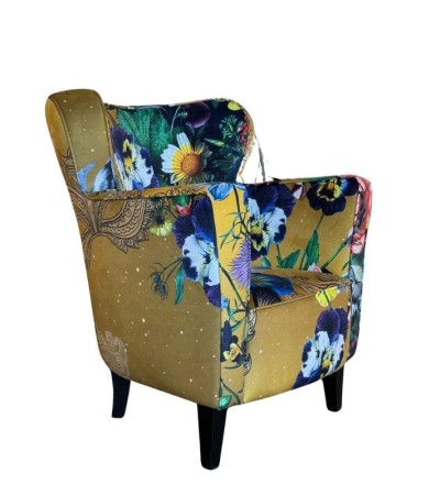 Fauteuil MASCARA OR – Design floral doré | Confort & originalité