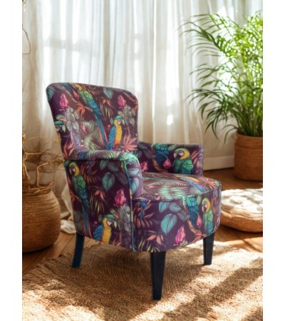 Fauteuil BIRDO jungle perroquets – Design exotique coloré