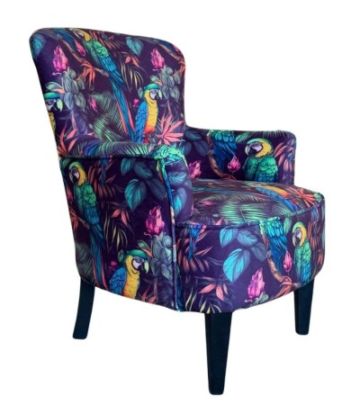Fauteuil BIRDO jungle perroquets – Design exotique coloré