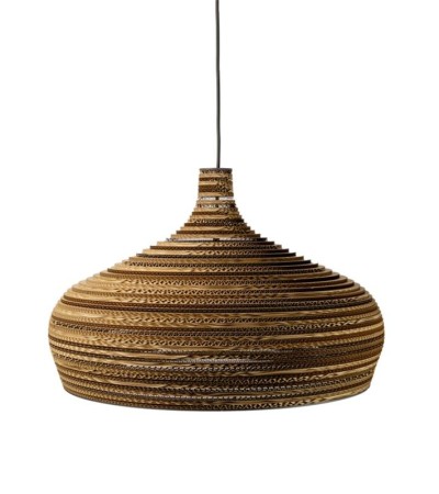 Suspension MAHINA. Grand luminaire suspension en carton recyclé